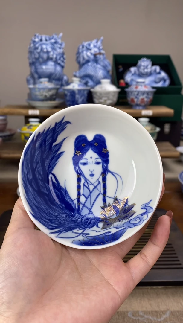 【闪购商品】小龙女二才盖碗 陶瓷