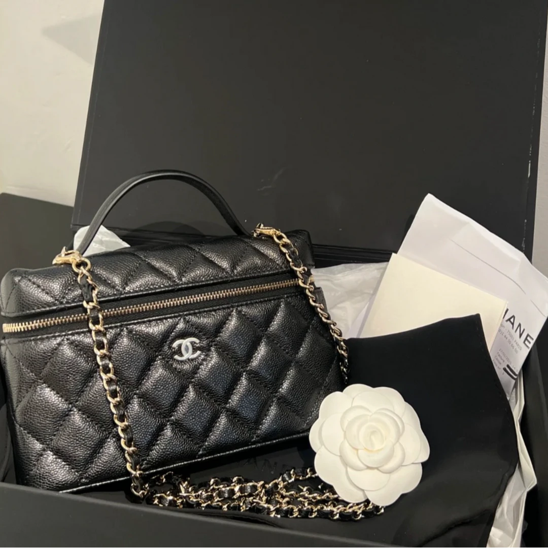 未使用 Chanel/香奈儿 【念念】 25C 饭盒包黑色荔枝C镭射标