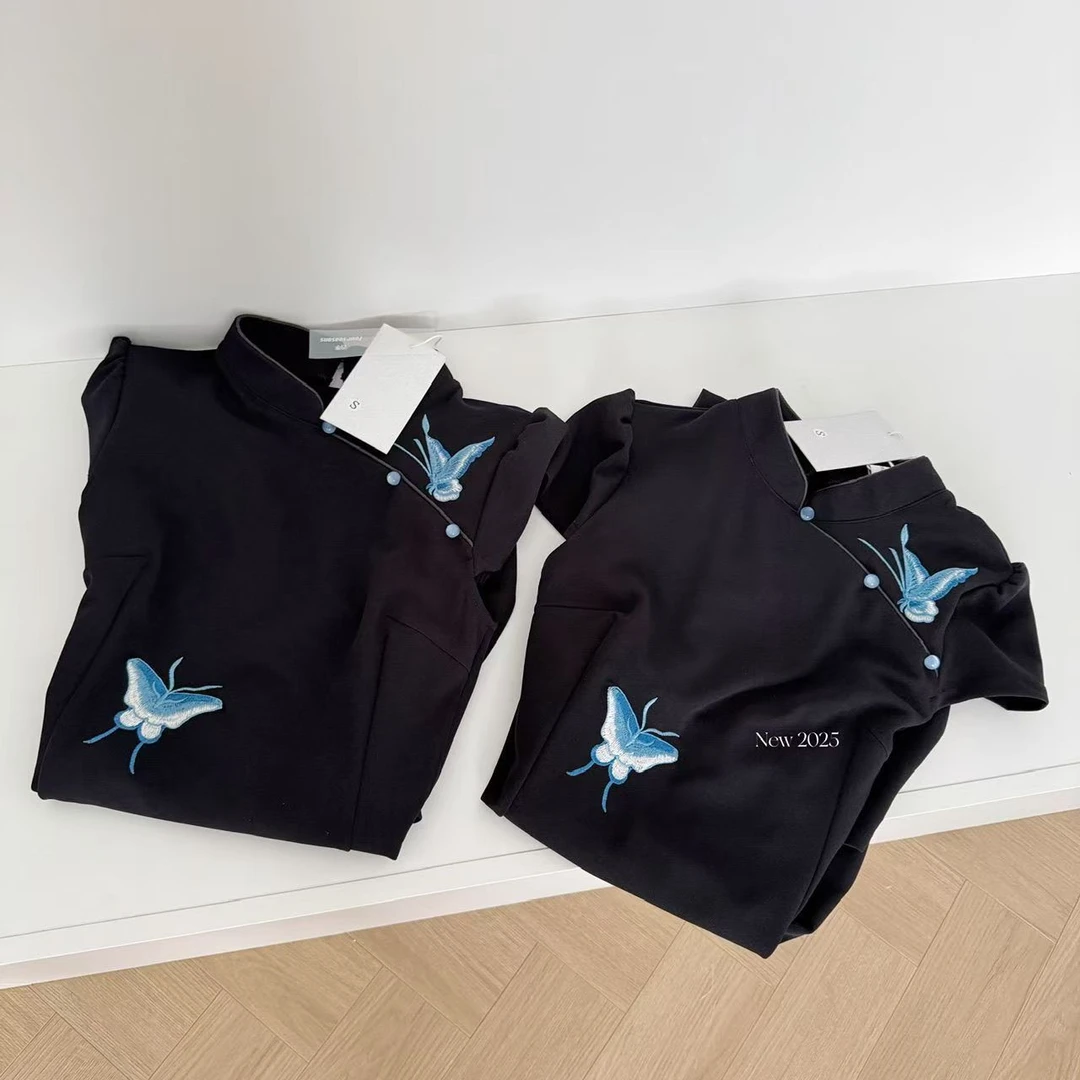 2025夏季新款时尚百搭宽松显瘦国风刺绣连衣裙旗袍590