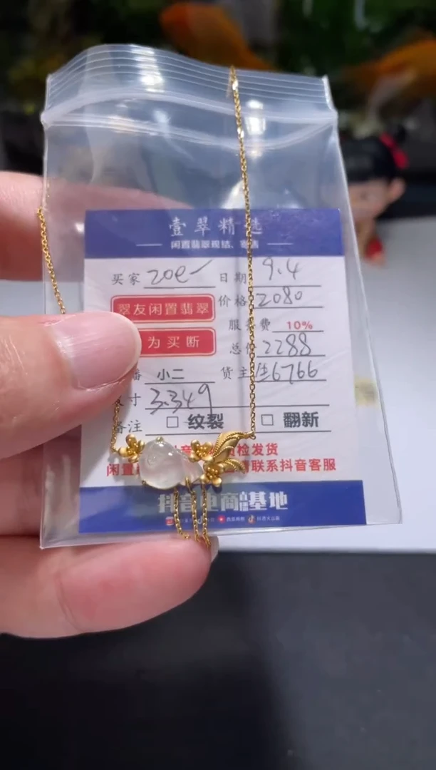 18K金镶嵌挂件翡翠?****y项链