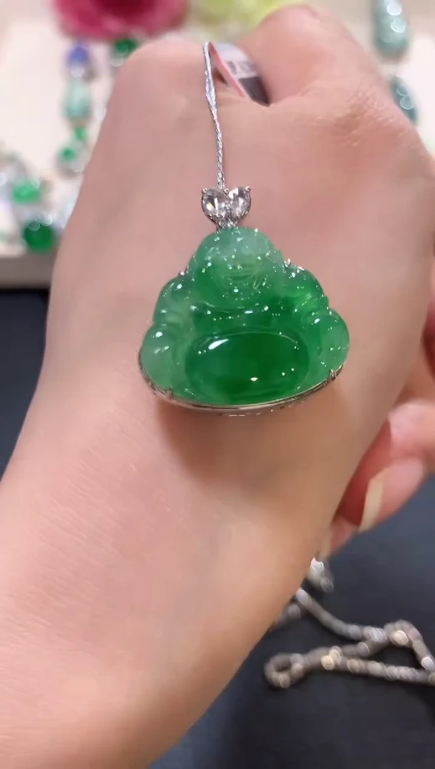 吊坠(不含链)18K金镶嵌翡翠z112