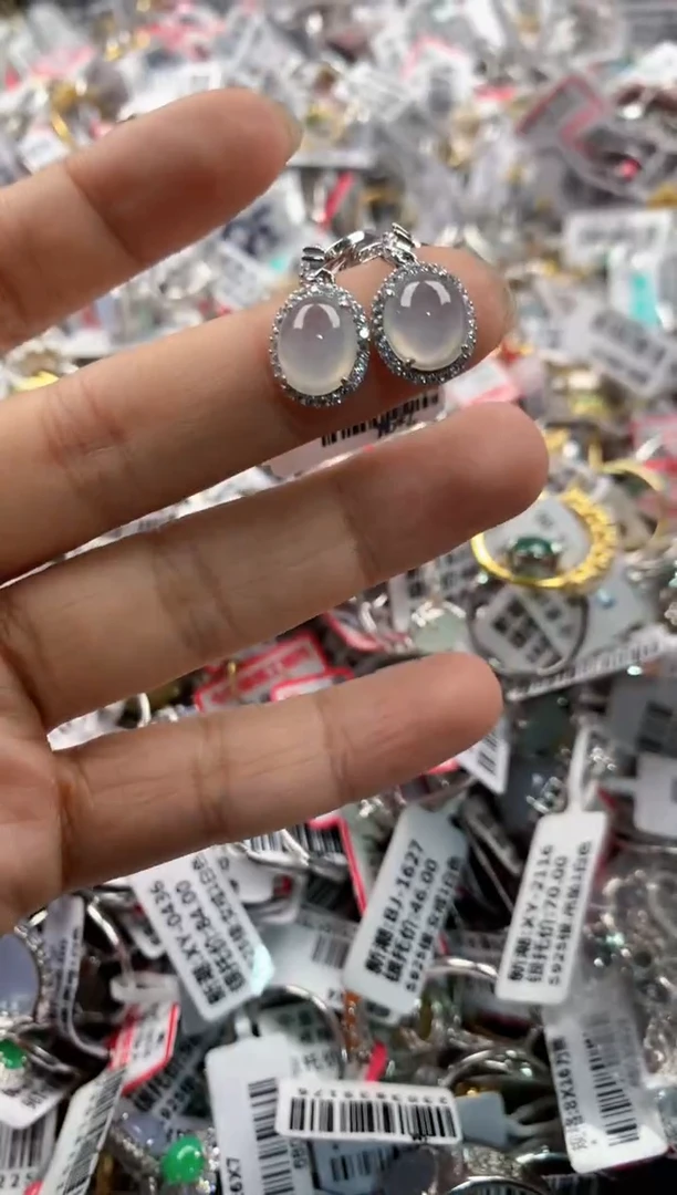 银S925镶嵌戒指翡翠9999     8