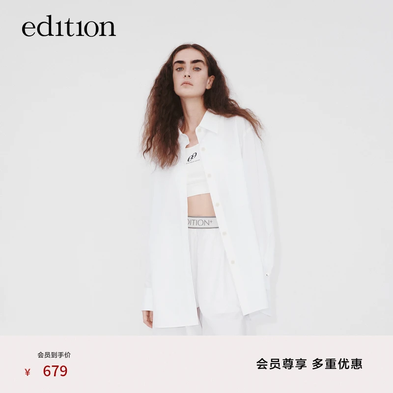【E+轻生活系列】edition风感波粒防晒棉宽松盐系衬衫#EBC2SHT004