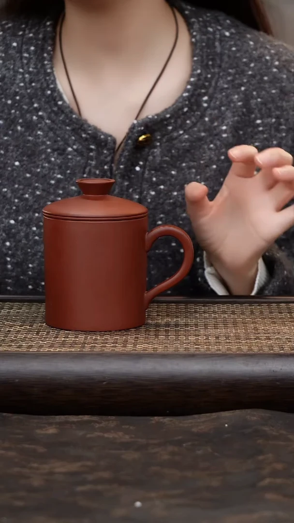 茶杯紫砂紫泥三件套