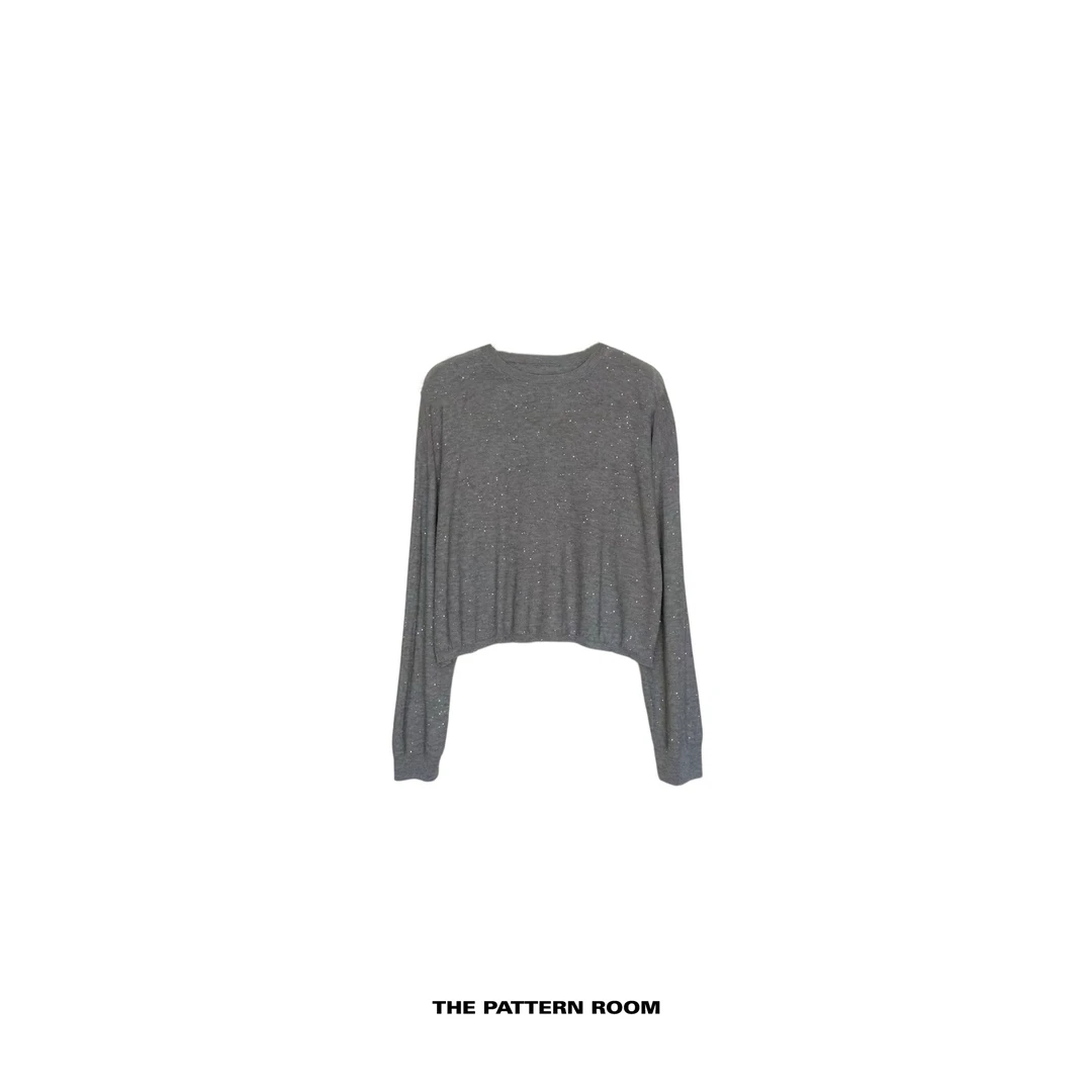 The pattern room | 光圈美人薄雾细闪轻透精织上衣