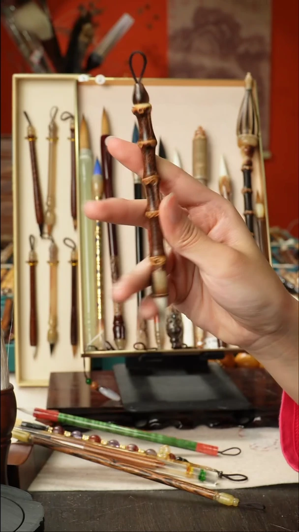 孤品高货毛笔链接 清水试笔 蘸墨不退