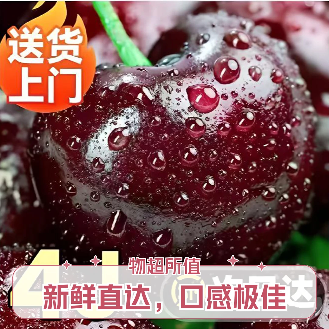 3JD黑车【今天拍明天到】升级4JDD智利空运进口车厘子水果头茬宝孕妇水果内附果径卡900g桑提娜樱桃智利共和国
