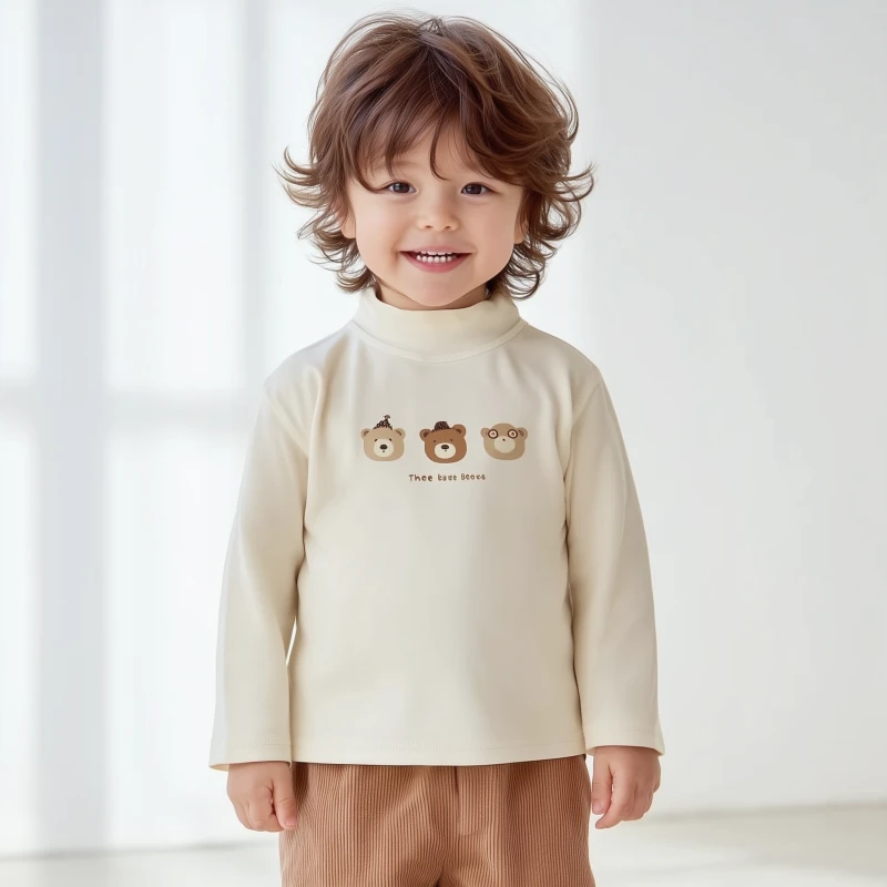 【280g-精梳棉】儿童秋季舒绒半高领打底衫保暖抗寒舒适中领长袖