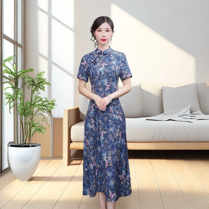 蝶斓  2025清凉改良旗袍气质日常优雅修身显瘦中国风旗袍夏季复古