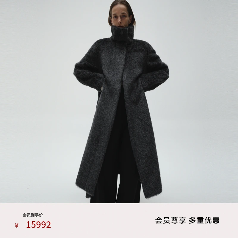 EDITION RED LABEL 冬季羊驼毛长款毛呢大衣#EBD4OVC018