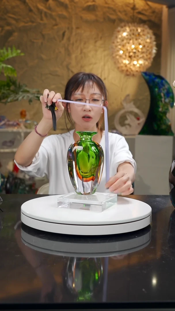 手工艺品琉璃设计款黄绿香薰瓶