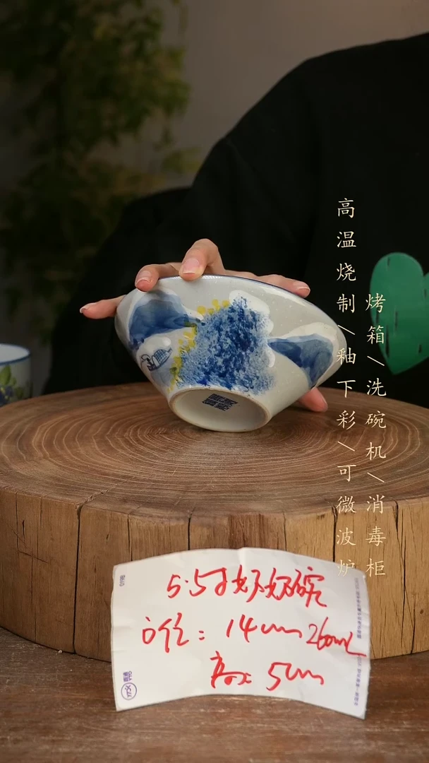 碗瓷景德镇手工手绘高温瓷釉下彩
