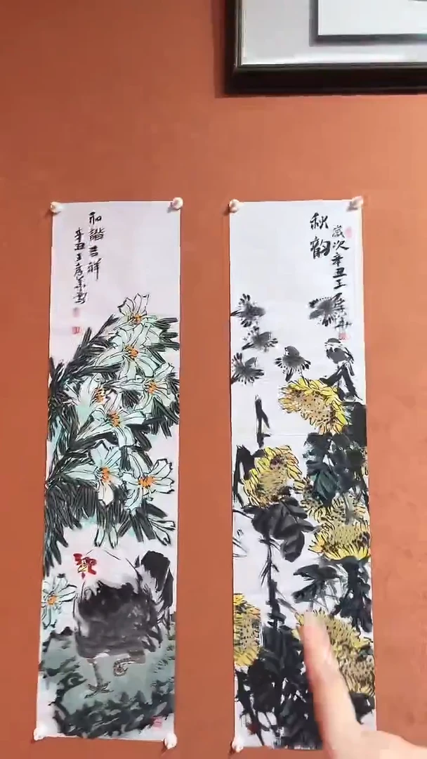 绘画八平尺花鸟作品