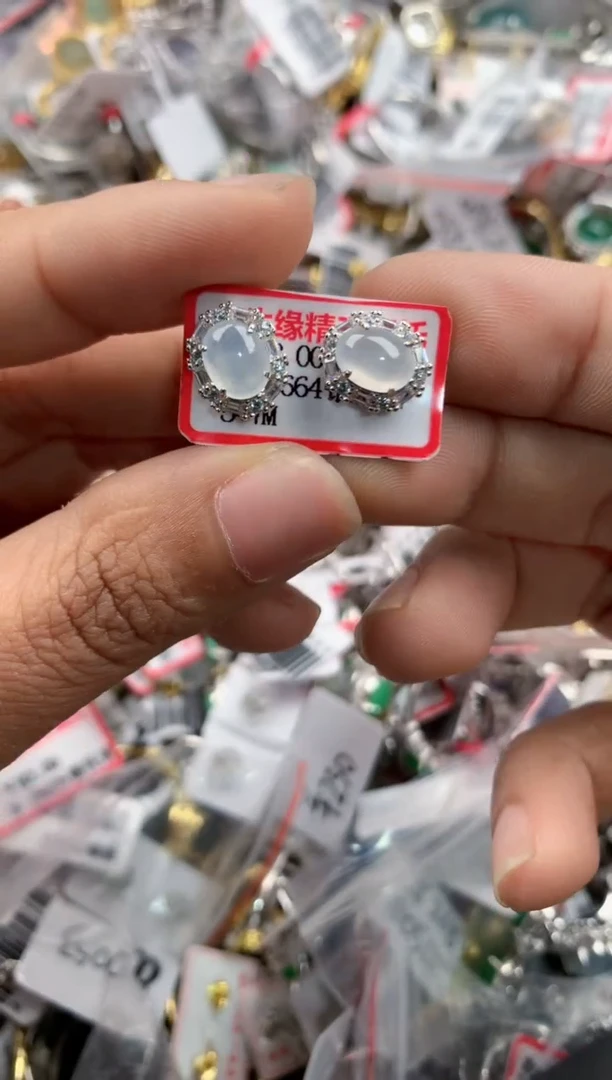 银S925镶嵌戒指翡翠444----5