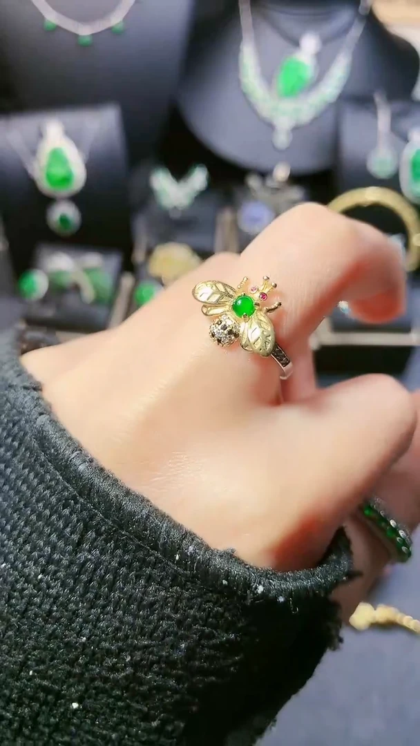 【闪购商品】翡翠戒指银S925镶嵌戒指