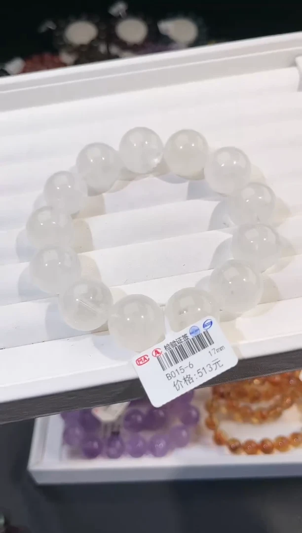 【闪购商品】水晶手链未镶嵌多样性发一白雪花17mm