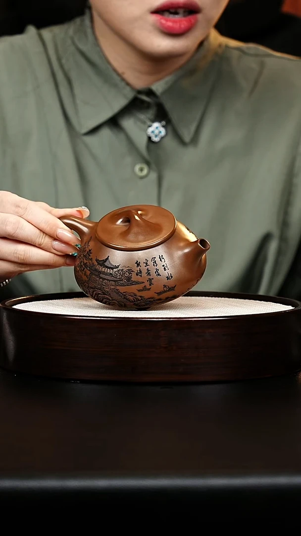 茶壶紫砂石瓢壶