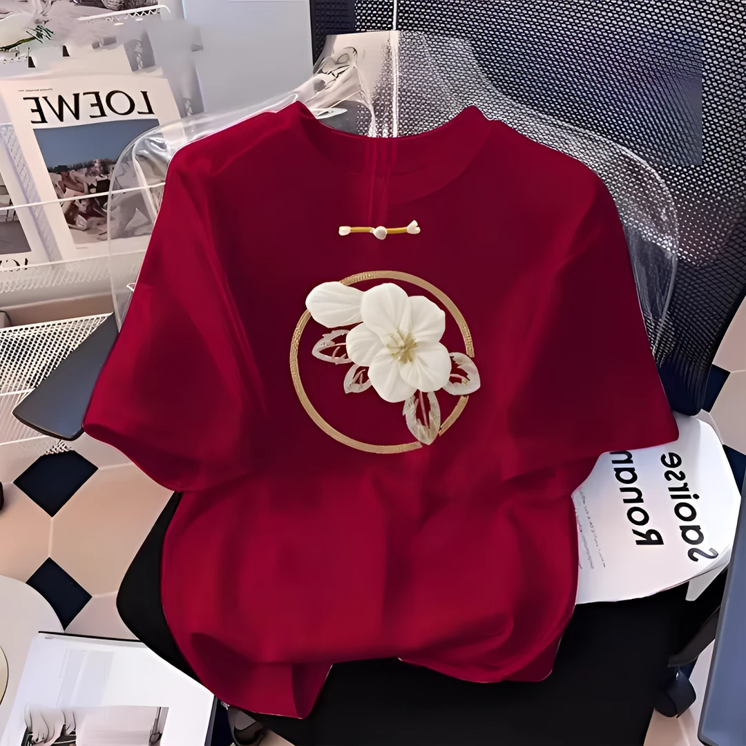 【100%纯棉】夏季女款女士百搭潮流短袖t恤春夏圆领显瘦纯棉半袖