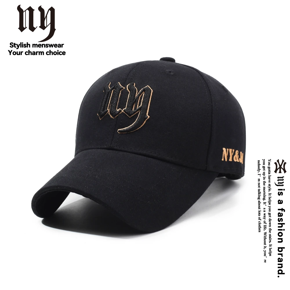 ny立体字母刺绣户外遮阳棒球帽男女弯檐帽男士运动时尚休闲百搭