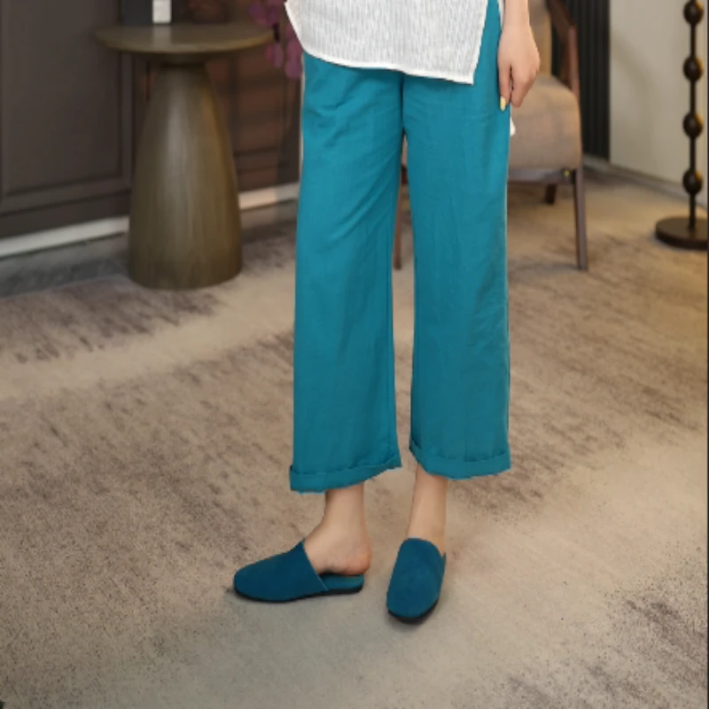 [洛尔专属]直筒裤女夏季新款梨形身材胖大码宽松显瘦阔腿裤