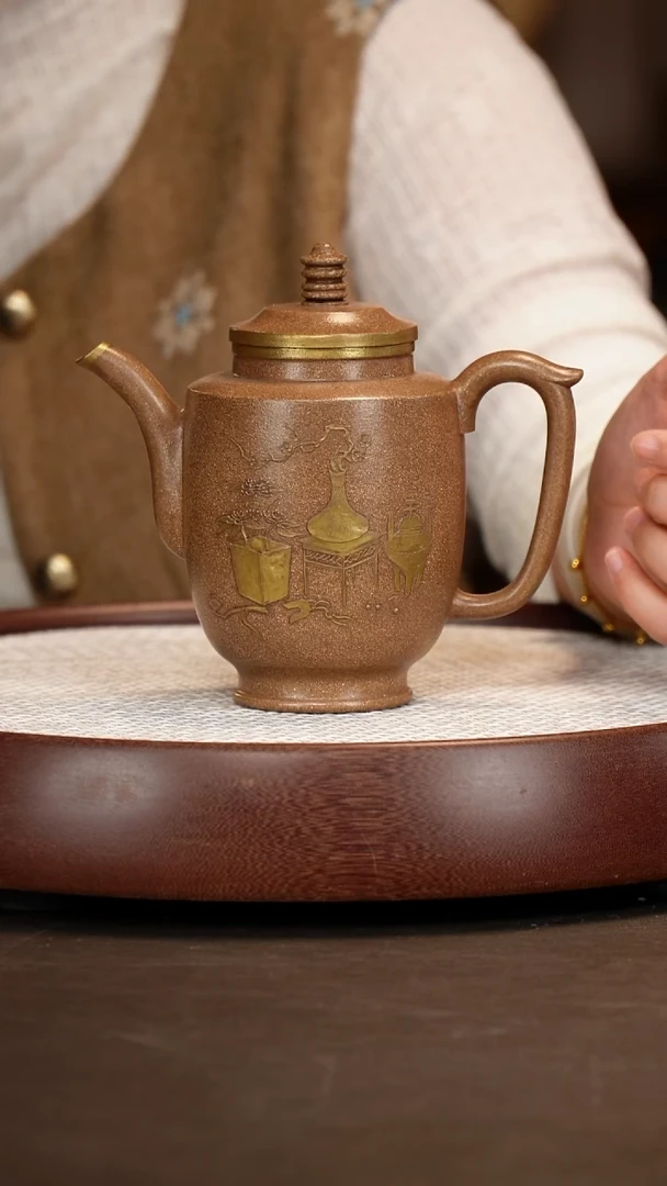 茶壶紫砂【葛岳纯】田黄砂 高宫灯 500cc