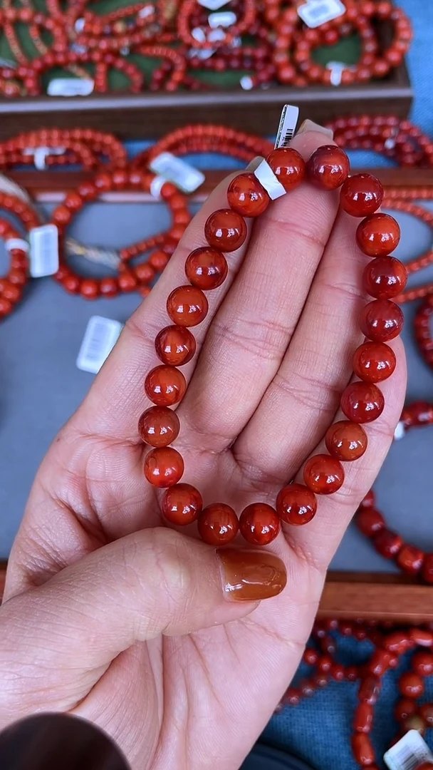 未镶嵌手串南红玛瑙N66凉山瓦西料双锦单圈多样性发其一