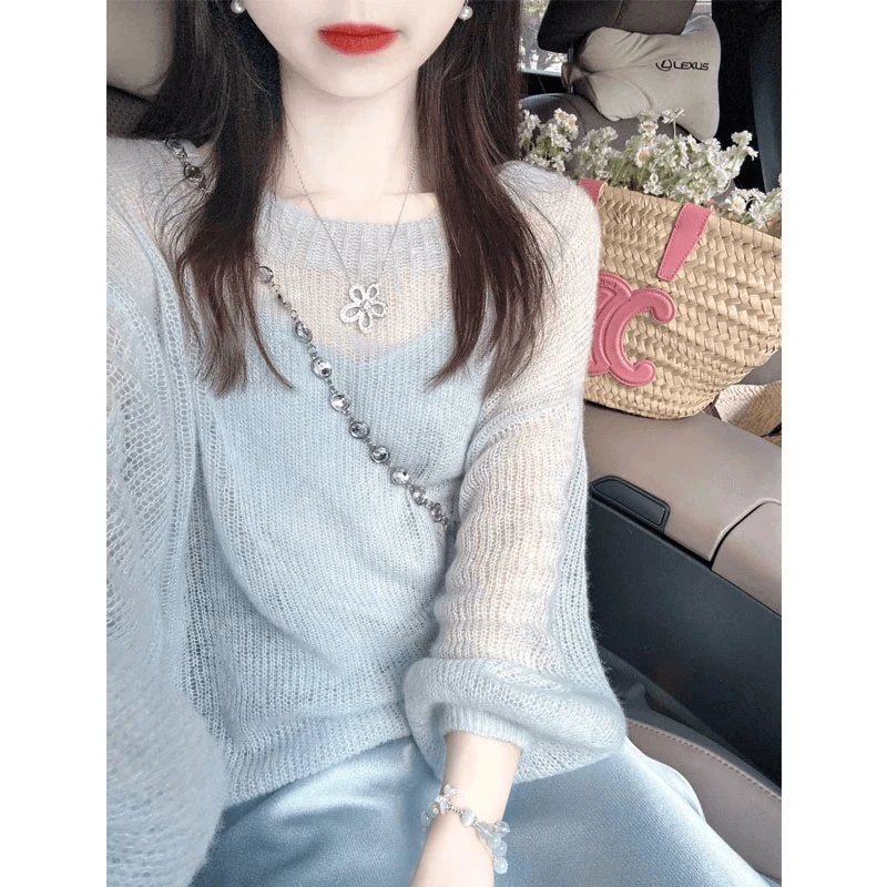 法式名媛气质吊带裙套装女2025春超好看蕾丝罩衫洋气镂空上衣8689