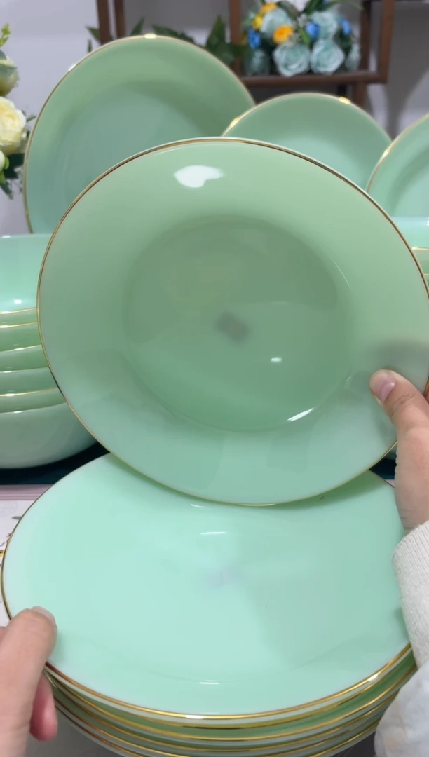 8英寸深盘10个  玉瓷【贝美】
