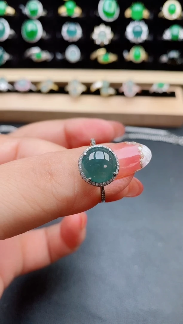 【闪购商品】翡翠戒指银S925镶嵌08000
