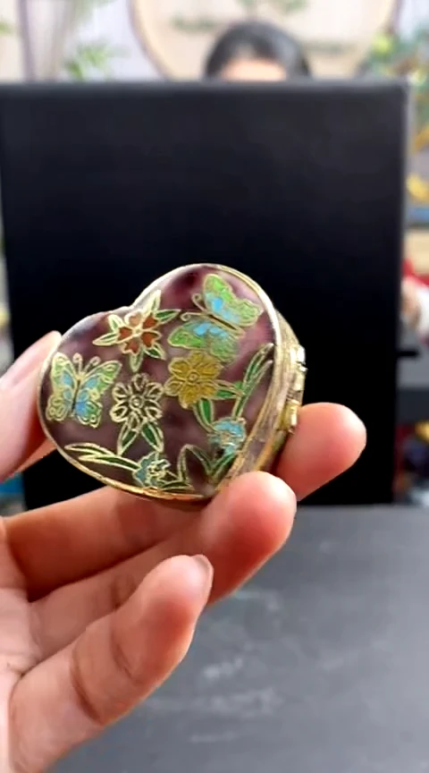 【闪购商品】非遗技艺 景泰蓝粉盒心形（微瑕）