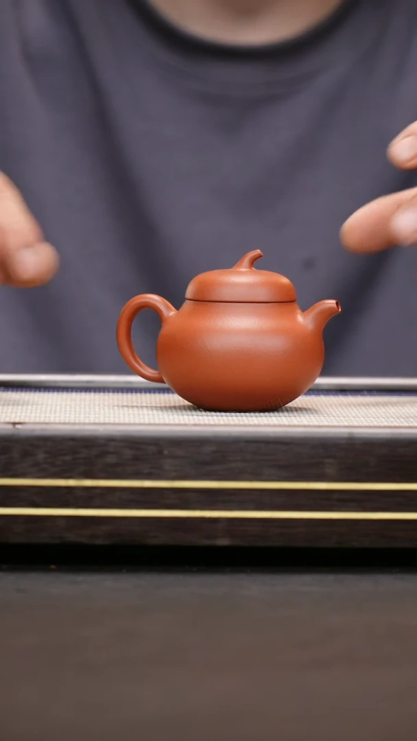 茶壶紫砂小煤窑朱泥  茄瓜