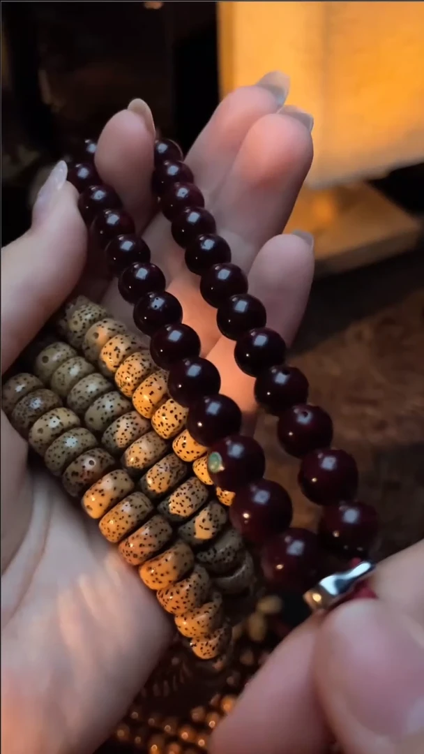 手串星月菩提精工级朱砂供银界款9正圆手持