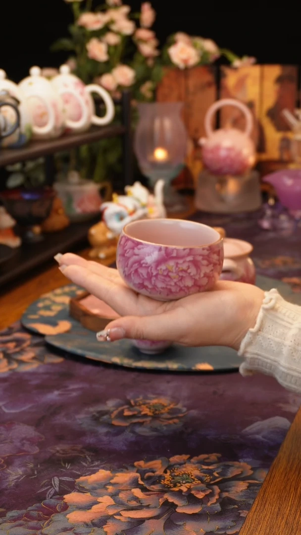 【闪购商品】粉汝牡丹罗汉杯·····
