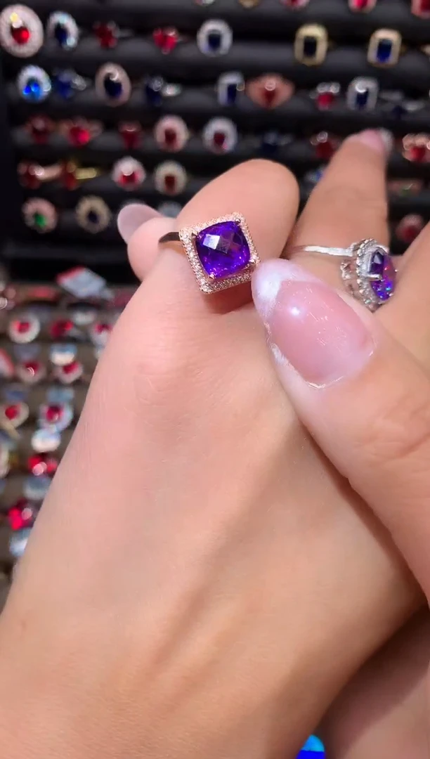 【闪购商品】水晶戒指银S925镶嵌玫瑰金