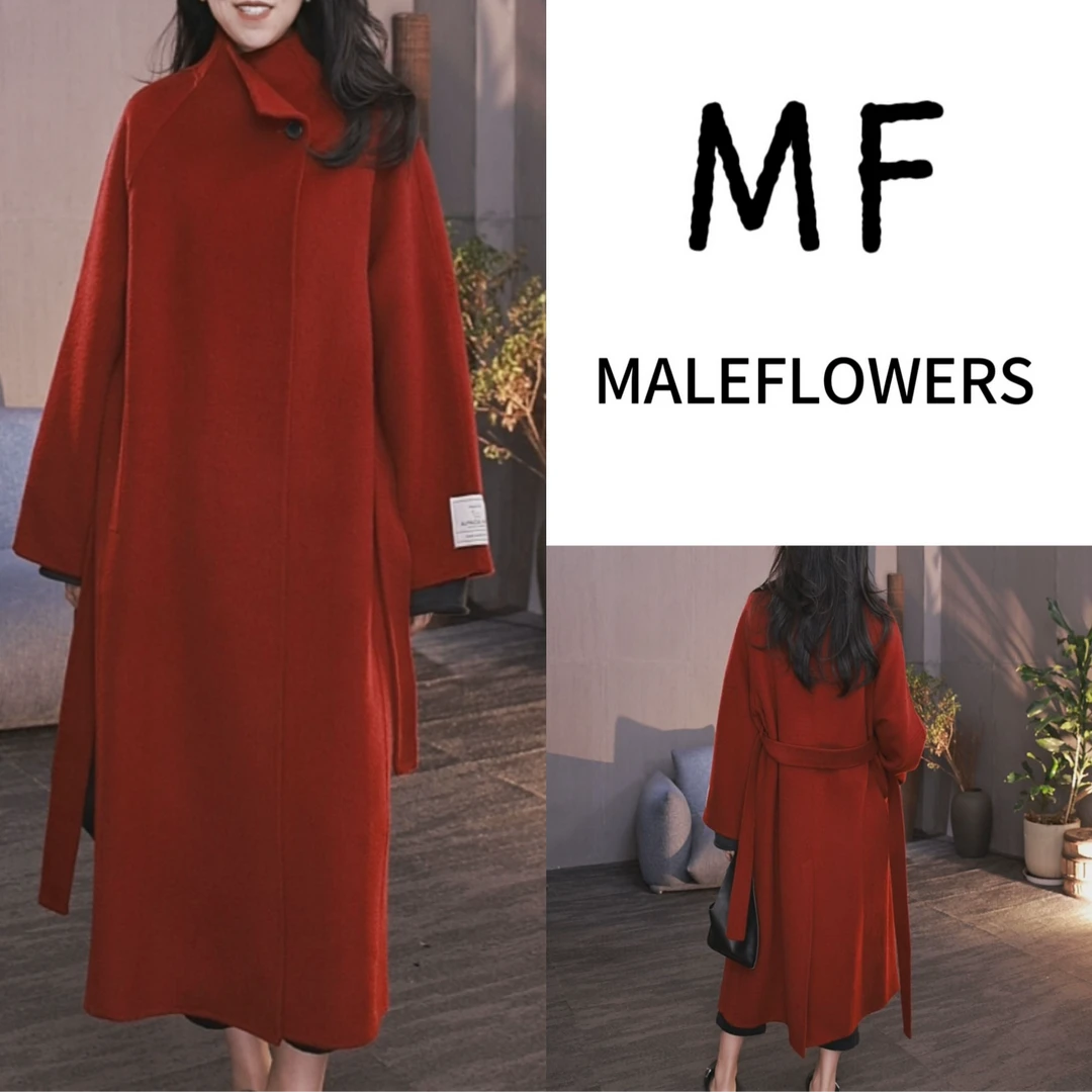 东倪MF 双面羊毛呢大衣高端轻奢加厚呢子外套气质中长款冬 85D617