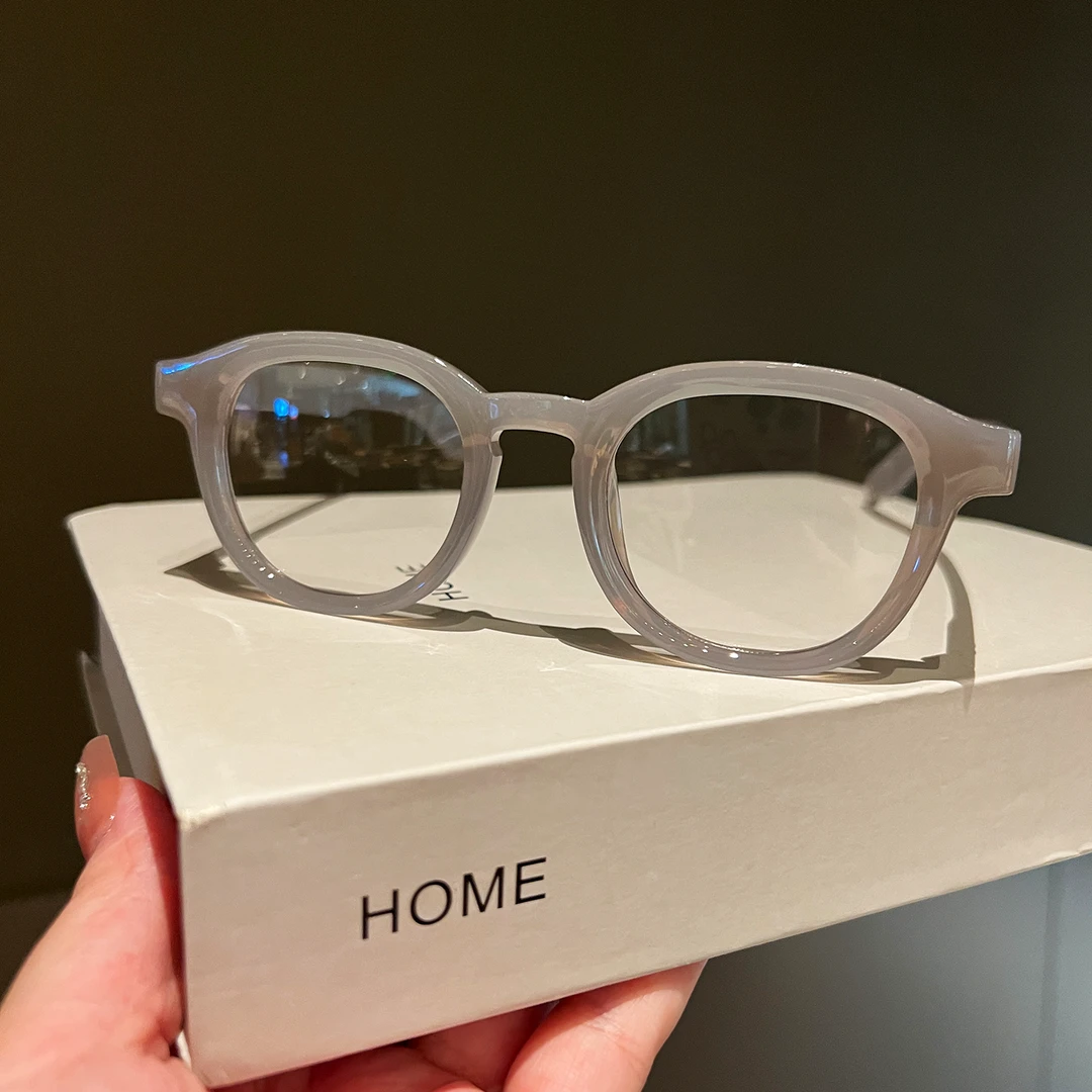 韩系ins风复古TR眼镜框女可配近视防蓝光平光镜男高级感变色镜片