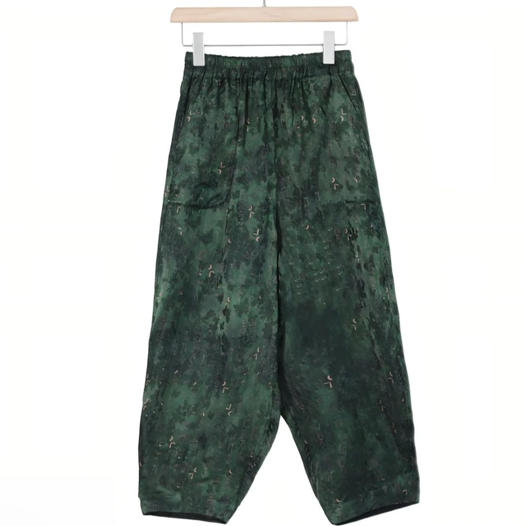 青衫骨文——桑蚕丝香云纱新中式双面穿甲骨文裤