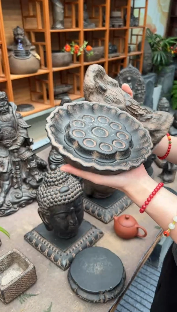 陶土【火山泥】莲蓬壶承