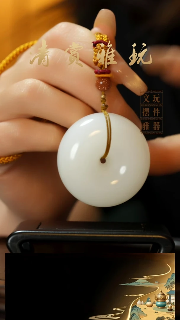 玉《平安扣》手把件摆件
