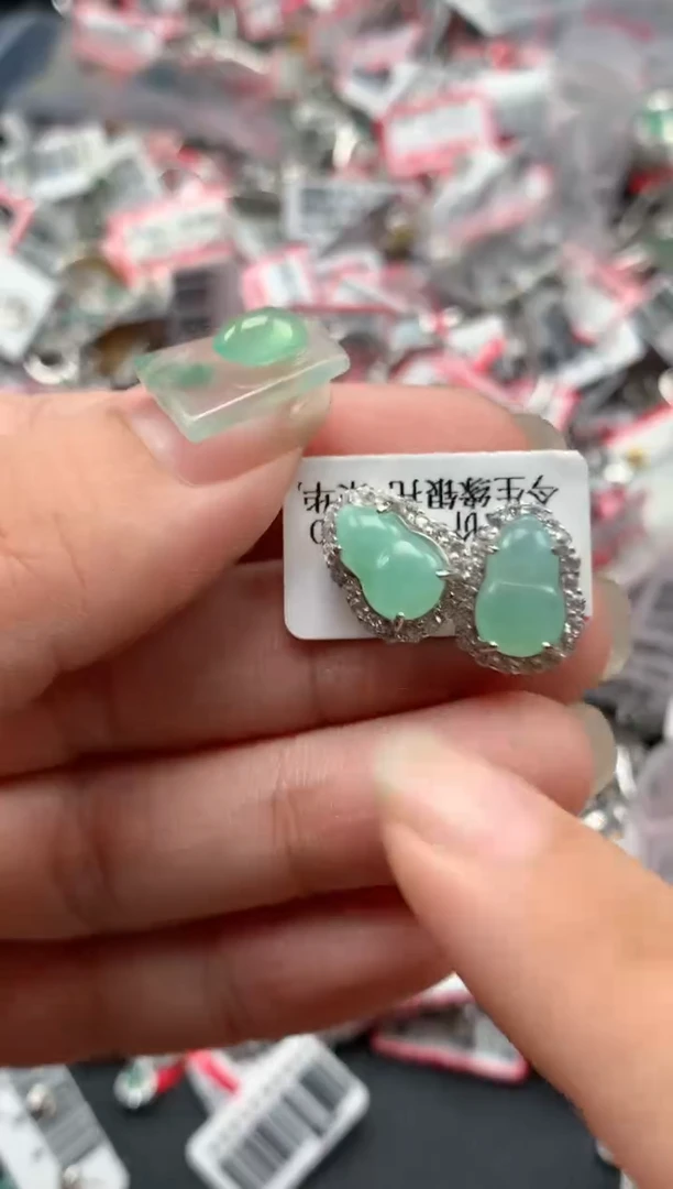 银S925镶嵌戒指翡翠天然A货缅甸翡翠