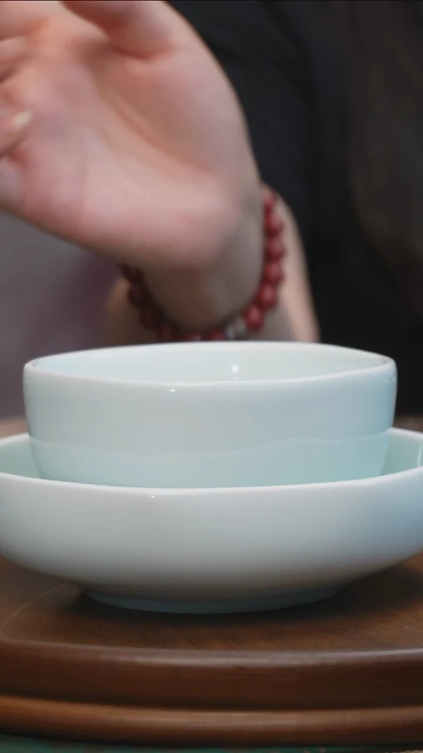 碗影青釉一碗一盘套组