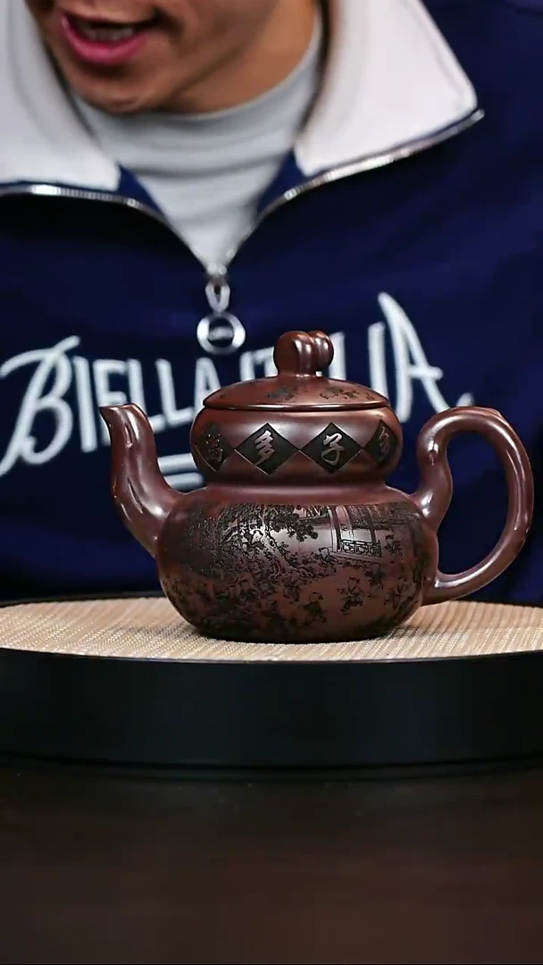 茶壶紫砂原矿紫砂壶葫芦600cc