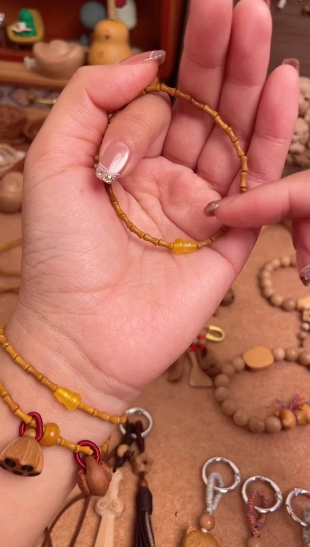 竹节手串一物一拍单圈加黄葫芦