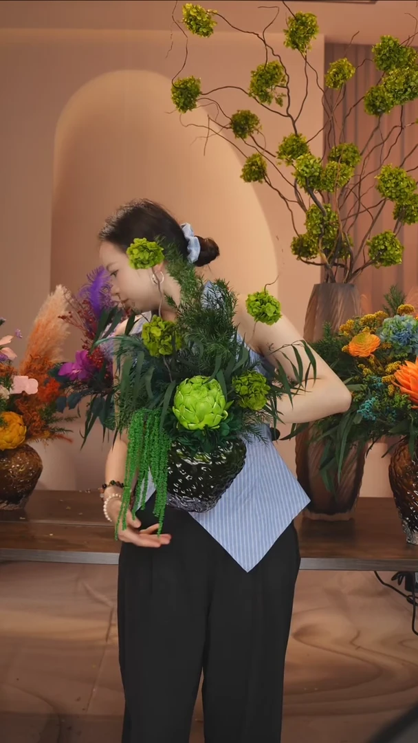 陶瓷花瓶+花束一套