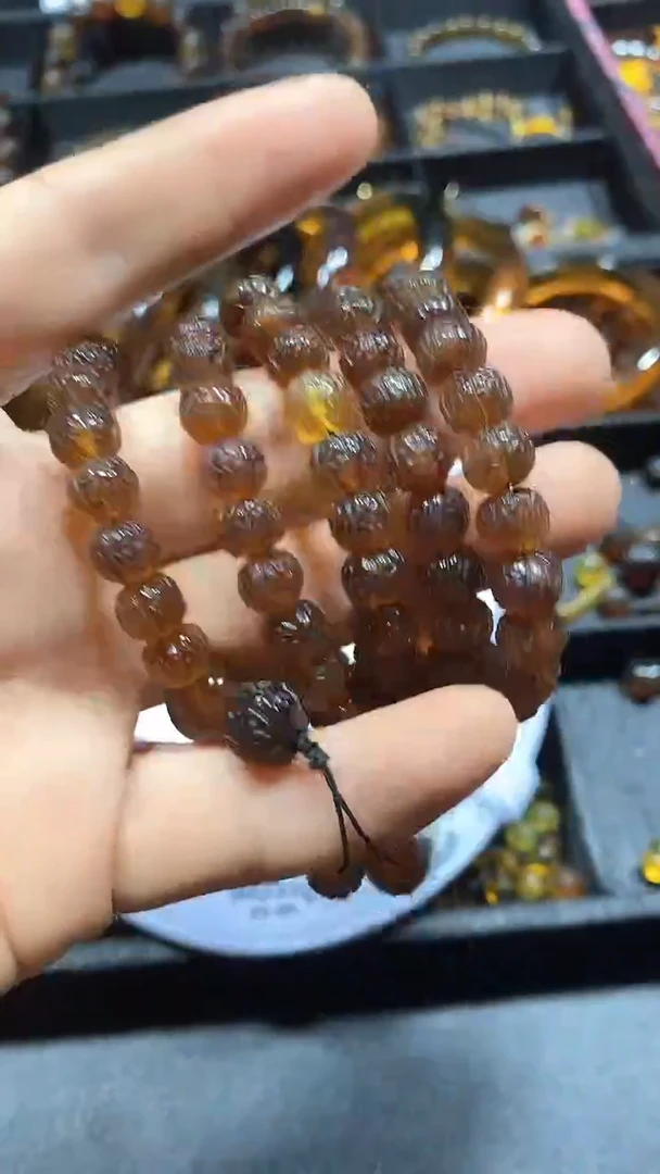 琥珀颈饰未镶嵌天然缅甸琥珀链子