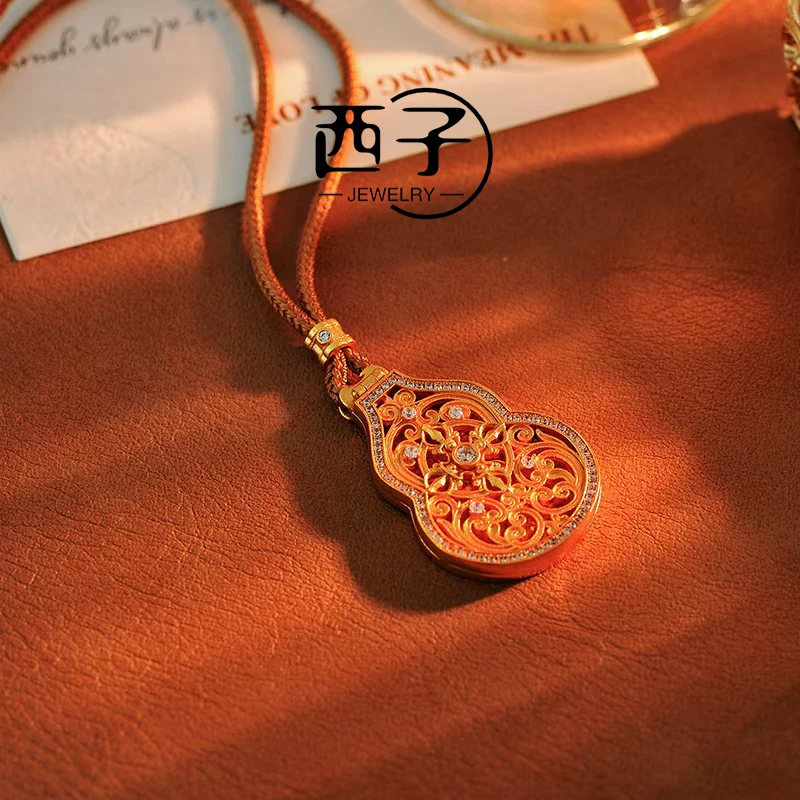 西子饰品【福禄双全项链】 福禄双全韦雪同款可开盖葫芦项链吊坠女