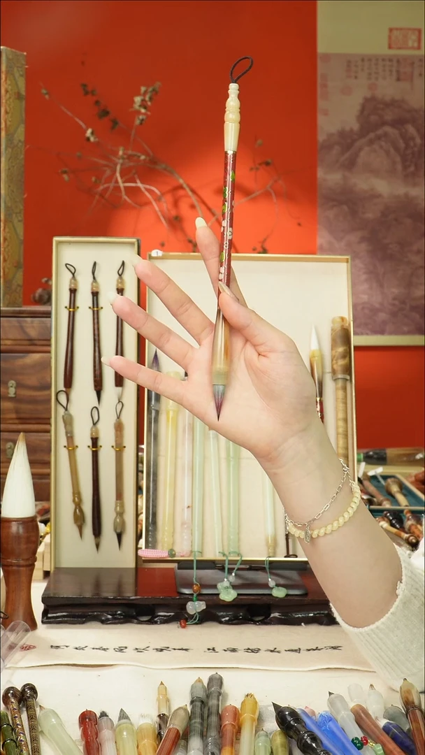 245号闪孤品高货毛笔链接 清水试笔 蘸墨不退