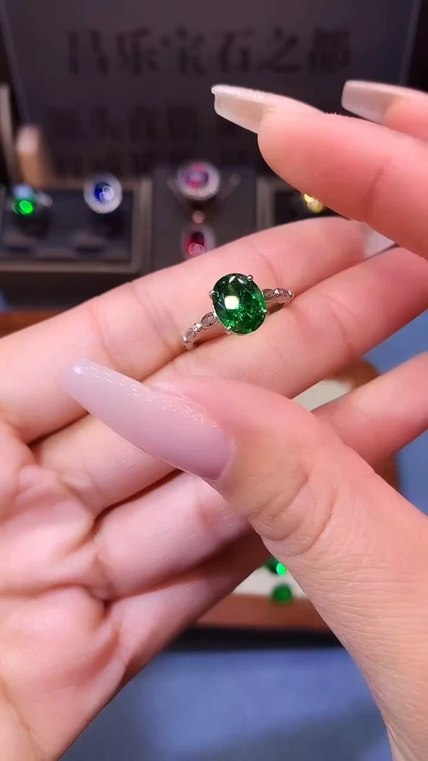 银S925镶嵌戒指碧玺........