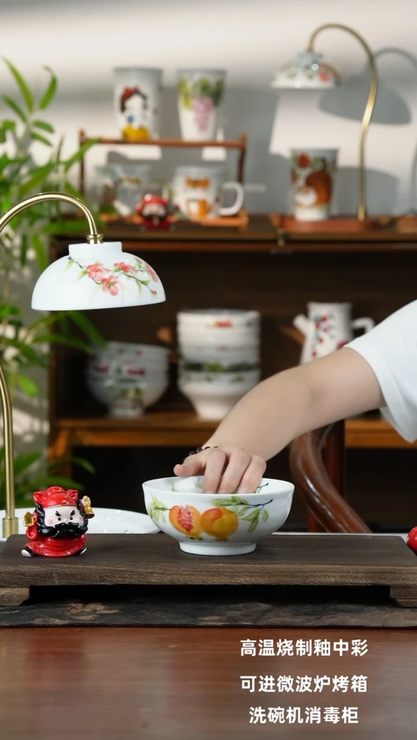景德镇手绘釉中彩（食品级）小法海碗