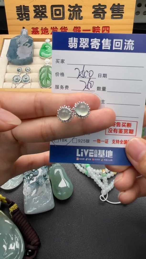 18K金镶嵌翡翠耳饰10146840
